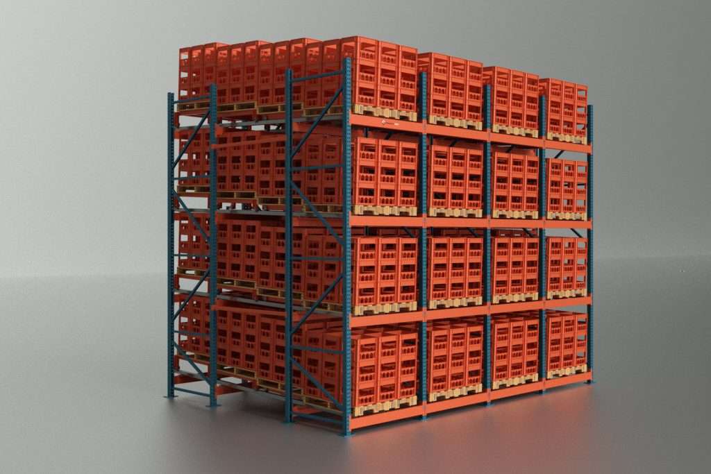 Beverage Storage Push-Back Rack