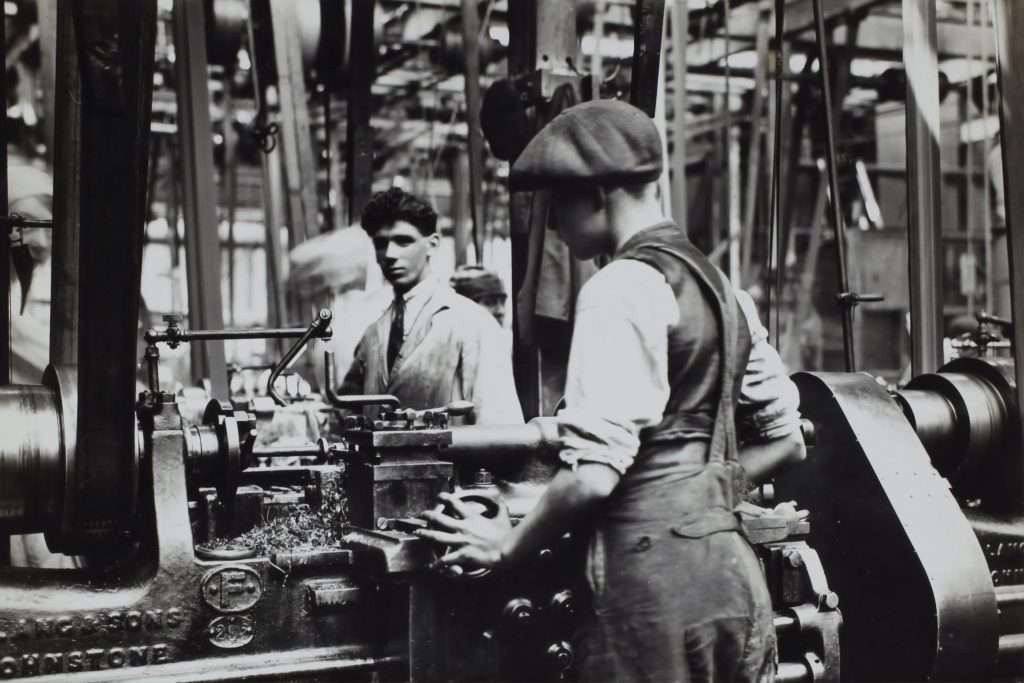 conveyor system and assembly line old photo
