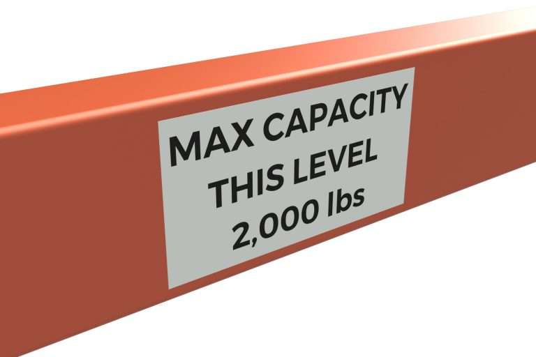 Pallet Rack Load Capacity Label