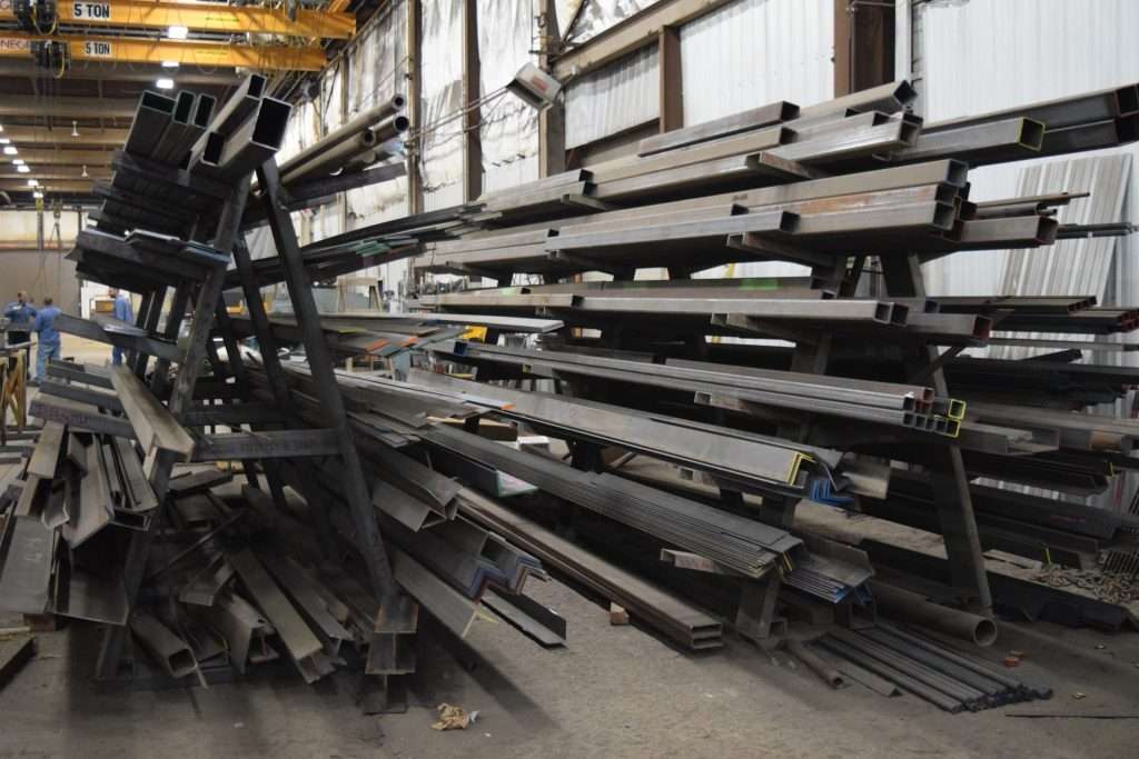 pipe rack with square tubular pipes