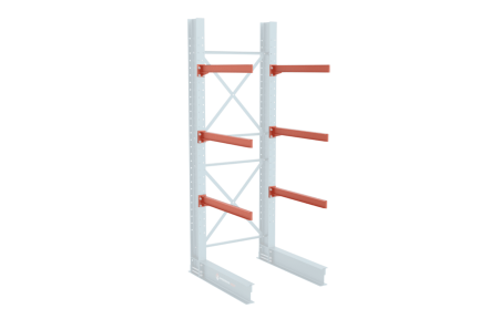 Heavy-duty structural steel cantilever arm designed for high-capacity warehouse racking.