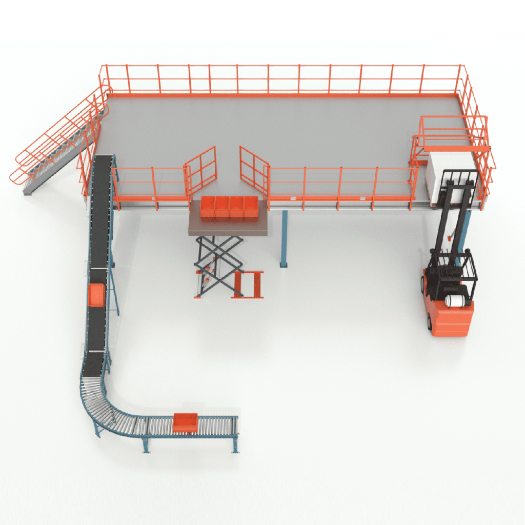 Mezzanine Systems With Conveyor