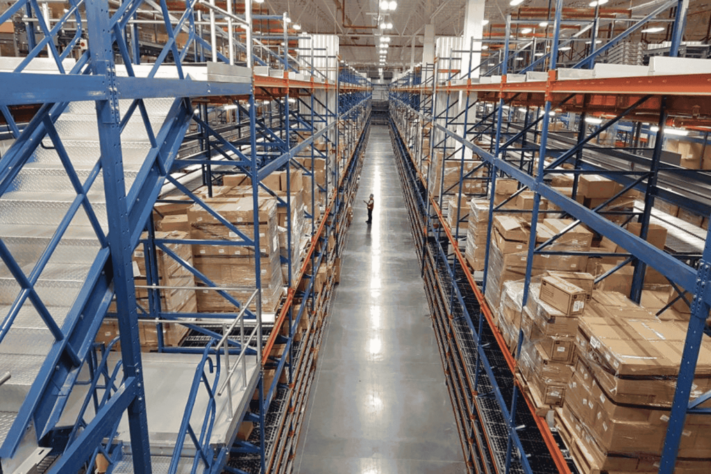 Pallet Flow Rack with Mezzanine