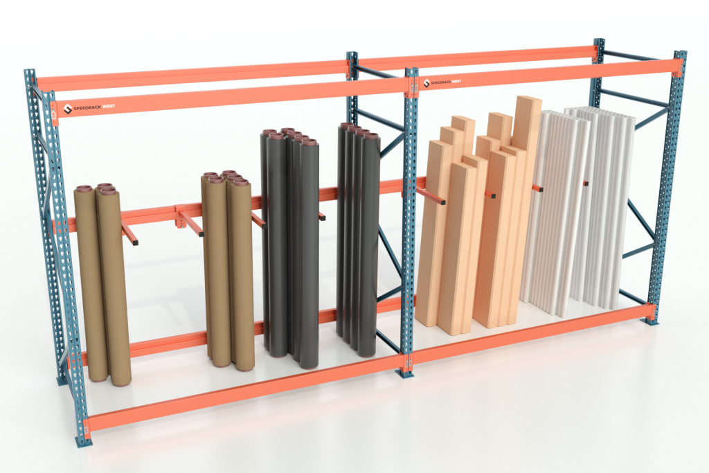 Vertical Storage Rack with Products