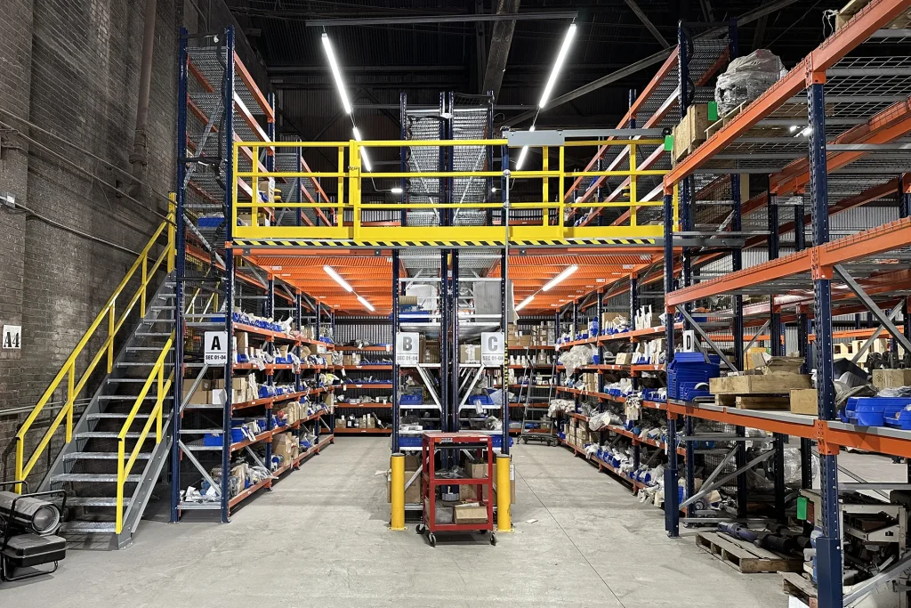 A Small Warehouse Pallet Rack Mezzanine