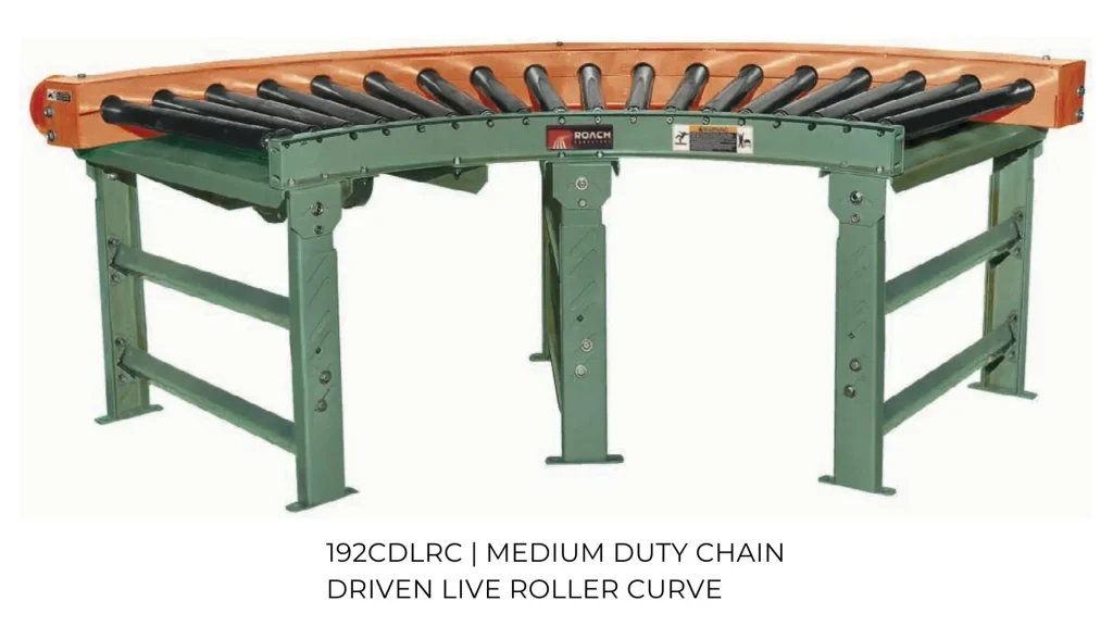 Chain Driven Live Roller Conveyor | 192CDLRC Medium Duty Chain Driven Live Roller Curve | Speedrack West